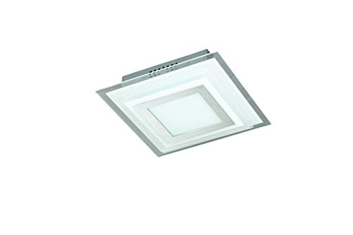 WOFI Deckenleuchte, 1-flammig, Serie Nancy, 1 x LED, 7.5 W, 220-240 V, Breite 18 cm, Höhe 7.2 cm, Tiefe 18 cm, Kelvin 3000, Lumen 650, chrom 9276.01.01.1200 von Wofi