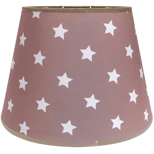 Wogati® Lampenschirm in Verschiedenen Größen & Farben | Braun Sterne/Größe: L | E14 | Baumwolle | Für Stehlampe, Hängelampe und Tischlampe von Wogati