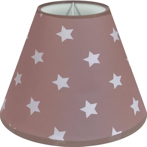 Wogati® Lampenschirm | verschiedene Größen & Farben | Farbe: Braun Sterne/Größe: M | E14 | Baumwolle | Lampenschirm Stehlampe + Lampenschirm Hängelampe + Lampenschirm für Tischlampe von Wogati