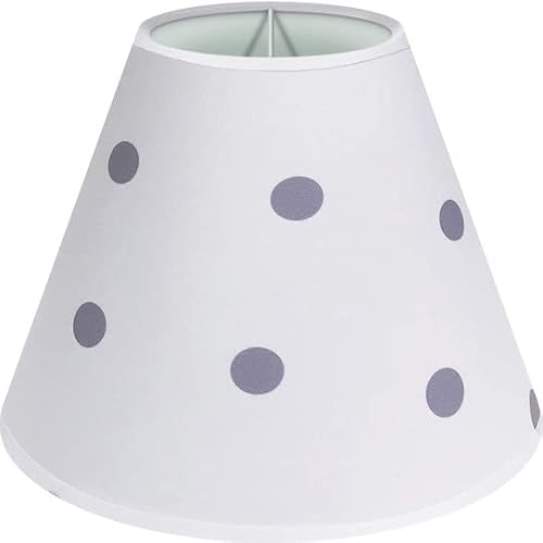 Wogati® Lampenschirm | verschiedene Größen & Farben | Farbe: Grau Punkte/Größe: M | E27 | Baumwolle | Lampenschirm Stehlampe + Lampenschirm Hängelampe + Lampenschirm für Tischlampe von Wogati