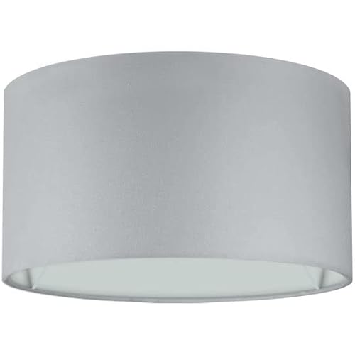 Wogati® Premium Lampenschirm E14/E27 Baumwolle Grau, Ø45cm Höhe 28cm - Stehlampe, Hängelampe und Tischlampe von Wogati