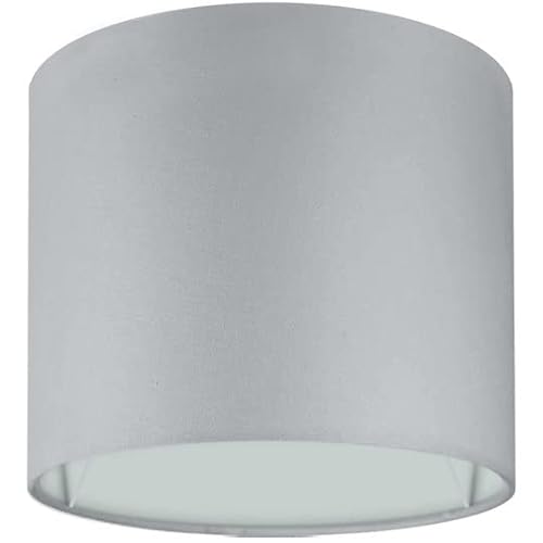 Wogati® Premium Lampenschirm E14/E27 Baumwolle|Farbe: Grau/Größe: Ø14cm Höhe 12,3cm|Lampenschirm Stehlampe + Lampenschirm Hängelampe + Lampenschirm für Tischlampe von Wogati