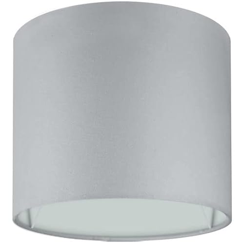 Wogati® Premium Lampenschirm E14/E27 Baumwolle|Farbe: Grau/Größe: Ø14cm Höhe 12,3cm|Lampenschirm Stehlampe + Lampenschirm Hängelampe + Lampenschirm für Tischlampe von Wogati