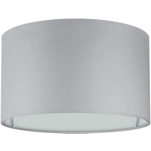 Wogati® Premium Lampenschirm E14/E27 Baumwolle|Farbe: Grau/Größe: Ø25cm Höhe 17,2cm|Lampenschirm Stehlampe + Lampenschirm Hängelampe + Lampenschirm für Tischlampe von Wogati