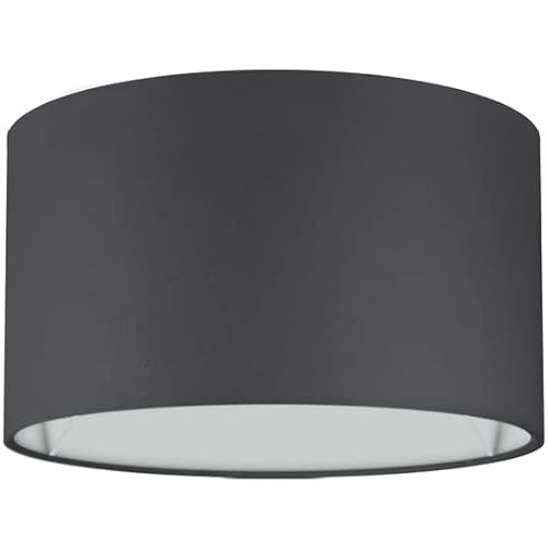 Wogati® Premium Lampenschirm E14/E27 Baumwolle|Farbe: Schwarz/Größe: Ø30cm Höhe 20cm|Lampenschirm Stehlampe + Lampenschirm Hängelampe + Lampenschirm für Tischlampe von Wogati