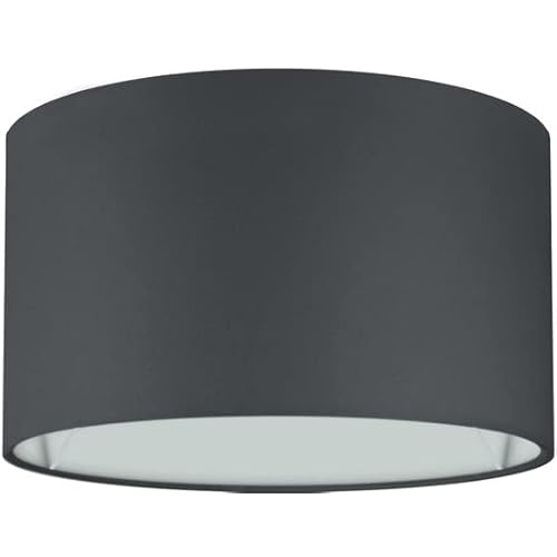 Wogati® Premium Lampenschirm E14/E27 Baumwolle|Farbe: Schwarz/Größe: Ø25cm Höhe 17,2cm|Lampenschirm Stehlampe + Lampenschirm Hängelampe + Lampenschirm für Tischlampe von Wogati