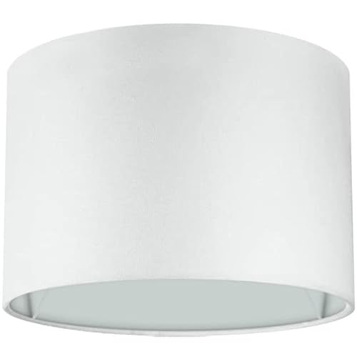 Wogati® Premium Lampenschirm E14/E27 Baumwolle|Farbe: Weiß/Größe: Ø20cm Höhe 16,2cm|Lampenschirm Stehlampe + Lampenschirm Hängelampe + Lampenschirm für Tischlampe von Wogati