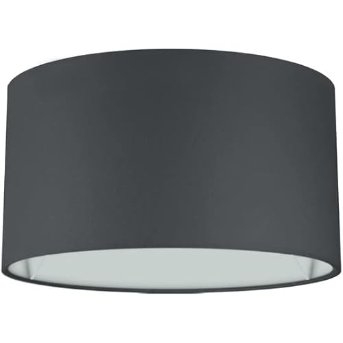Wogati® Premium Lampenschirm E14/E27 Baumwolle | Schwarz, Ø45cm Höhe 28cm | Für Stehlampe, Hängelampe und Tischlampe von Wogati