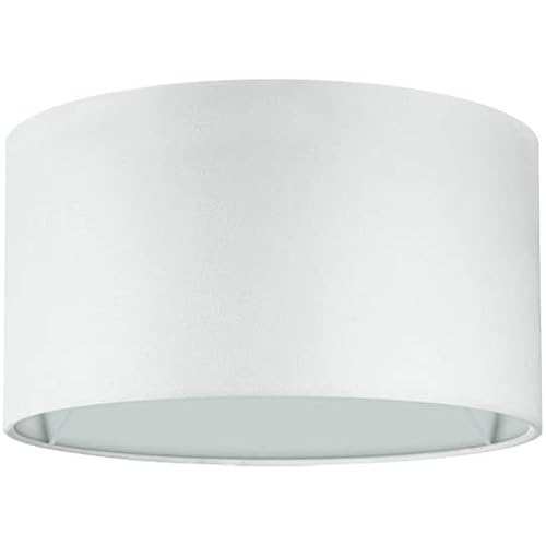 Wogati® Premium Lampenschirm E14/E27 Baumwolle | Weiß | Ø40cm Höhe 25cm | Für Stehlampe, Hängelampe und Tischlampe von Wogati