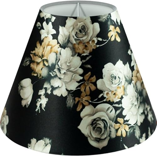 Wogati® Premium Lampenschirm E14/E27 Baumwolle | Verschiedene Größen & Farben | Blume Shabby/Größe: M | Für Stehlampe, Hängelampe und Tischlampe von Wogati