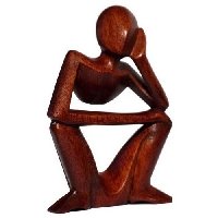 Wogeka Denker Statue abstrakt Holz Mann Deko Figur A10.4 von Wogeka