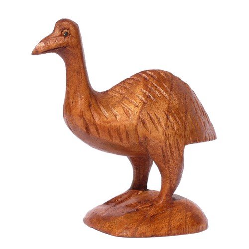 Emu Holz Tier Figur Dekoration Handarbeit Schnitzerei Geschenk-Idee Vogel KTier 03 von Wogeka