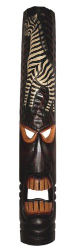 Große 100 cm Gesicht Holz Wand Maske Zebra Tier Afrika Deko Handarbeit Maske24 von Wogeka