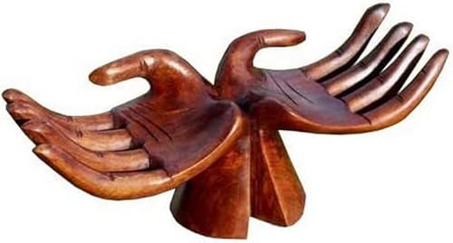 Hand Paar breit abstrakt Holz Schale Skulptur Dekoration Hand07 von Wogeka