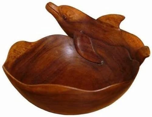 Holzschale Delfin geschnitzt Schüssel Obstschale Schale 02 von Wogeka
