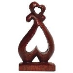 Liebe Herz Kuß Paar Glück abstrakt Holz Figur A10.29 von Wogeka