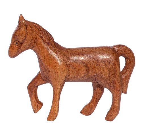 Schönes Pferd Holz Tier Figur Dekoration Handarbeit Schnitzerei Geschenk-Idee KTier 09 von Wogeka