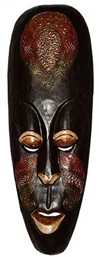 Super schöne 50 cm Holz Wand Maske Deko Handarbeit Schnitzerei Maori Afrika Maske28 von Wogeka