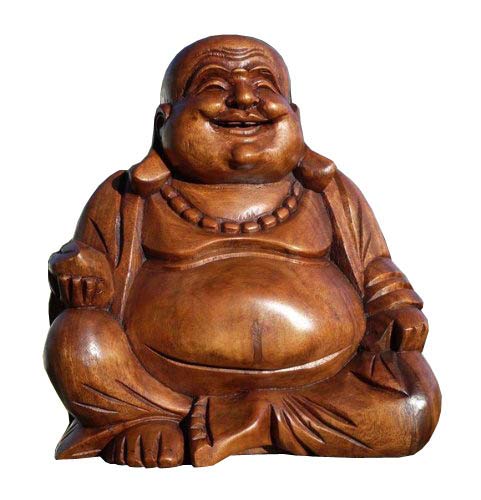 Wogeka Super schöner 25 cm Buddha Happy Holz Budda FENG Shui Deko Handarbeit Bali Buda BH25 von Wogeka