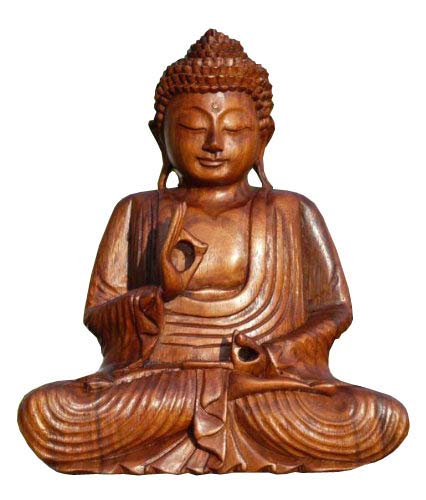 Wogeka - Super schöner 25 cm Buddha Meditation - Handarbeit aus Holz geschnitzt als besondere Geschenk-Idee für Asia Fans zu Geburtstag, Weihnachten zur Deko Budda Feng Shui BM25 von Wogeka