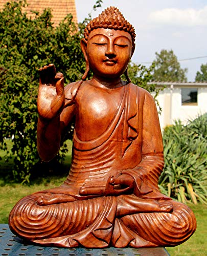 Super schöner 50 cm Buddha Meditation Holz Budda Feng Shui BMHV50 von Wogeka
