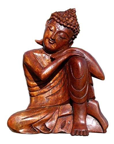 Super schöner ruhender 20 cm Buddha Meditation Holz Budda Feng Shui BMKNIER20 von Wogeka