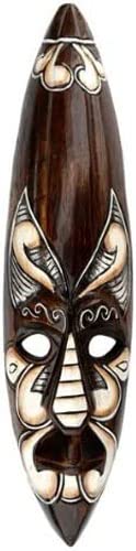 Wogeka - 50 cm Geist Wand-Maske - im Ethno Style Afrika aus Holz als Geschenk-Idee zu Weihnachten Geburtstag Dekoration - Handarbeit Schnitzerei von Bali Maske10 (Maske10) von Wogeka
