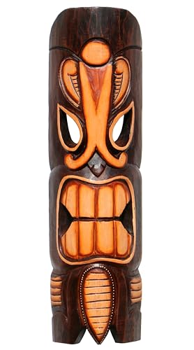 Wogeka - 50 cm Tiki Holz Maske - Neuseeland Maori Wandmaske Handarbeit Bali Maske67 von Wogeka