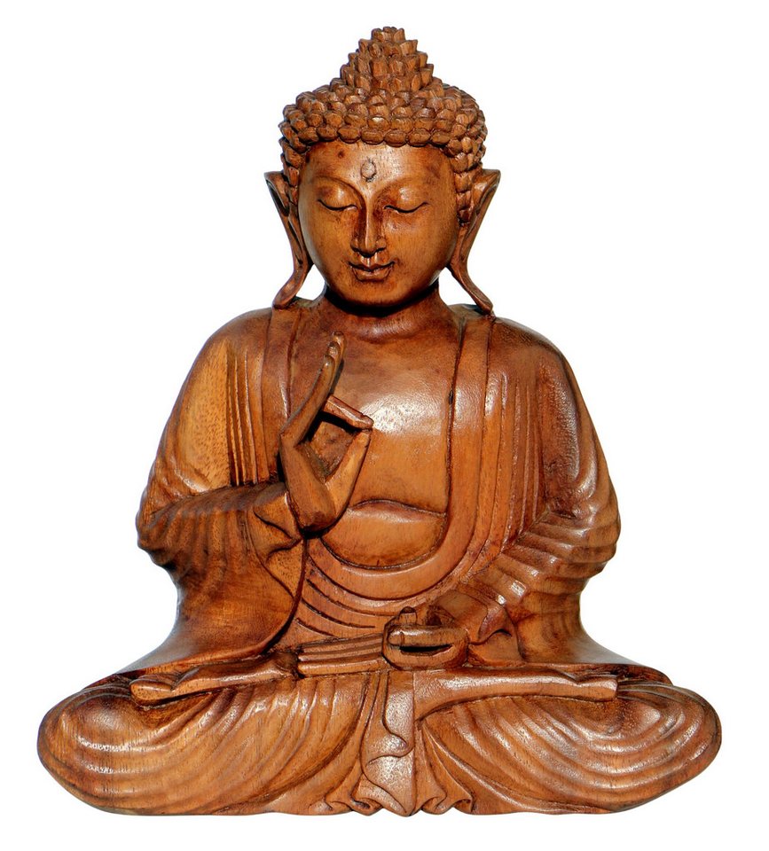 Wogeka Buddhafigur Meditation Buddha Holz-Figur Feng Shui von Wogeka