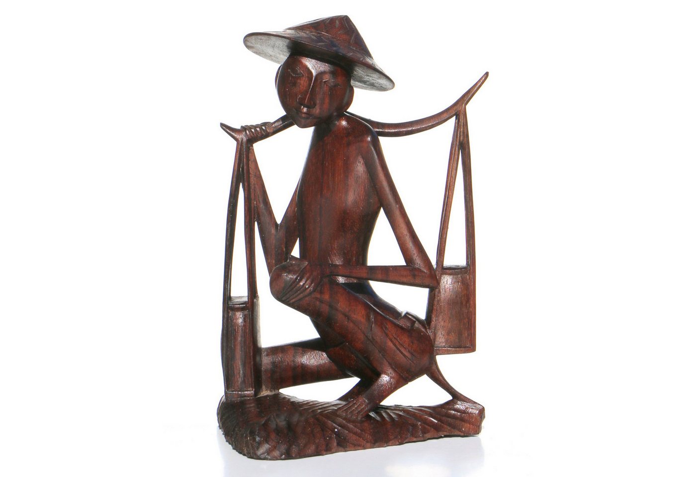 Wogeka Dekofigur Reisbauer Figur aus Holz Statue Handarbeit aus Bali von Wogeka