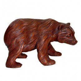 Wogeka GROSSER BÄR Holz Tier Petz Grizzly Braunbär Figur Statue von Wogeka