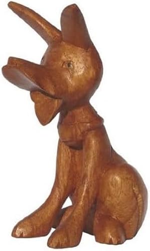 Wogeka - Kleiner lustiger Hund - Handarbeit aus Holz geschnitzt, Bauernhof Tier Figur Geschenk-Idee KTier 51 von Wogeka