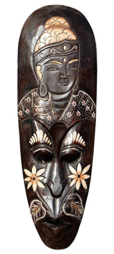 Wogeka Schöne 50 cm Wand Maske Buddha Budda Handarbeit Holz Bali Asien Asia Maske47.50 von Wogeka