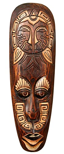 Wogeka Schöne 50 cm Wand Maske Maori Tribal Holz Tier Afrika Maske46 von Wogeka