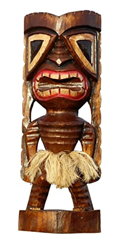 Wogeka - Schöne Tiki Figur - Schnitzerei aus Holz als Geschenk-Idee zu Geburtstag Weihnachten zur Dekoration Neuseeland Handarbeit (02 bunt) von Wogeka