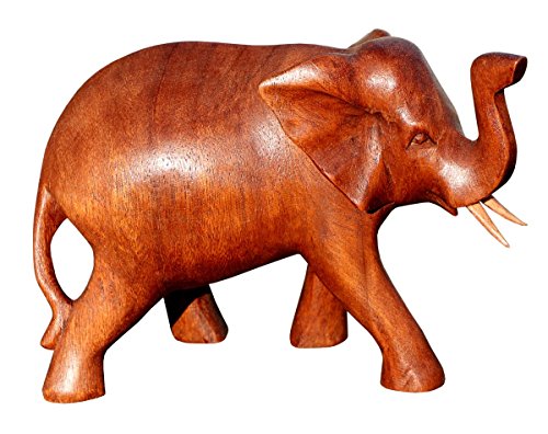 Wogeka Schöner Holz Elefant Statue Deko Afrika Dekoration Handarbeit Bali Elefant 30 von Wogeka