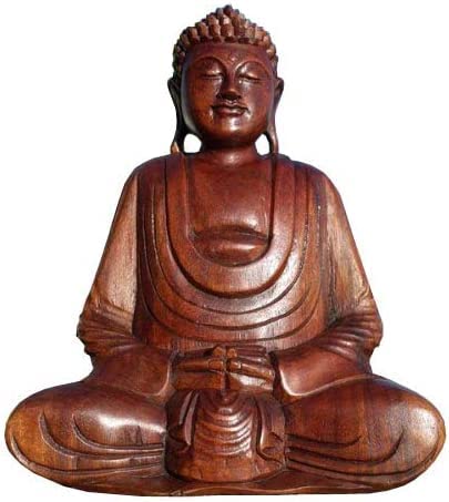 Wogeka Super schöner 20 cm Hand unten Buddha Meditation Holz Budda Feng Shui BMHU20 von Wogeka