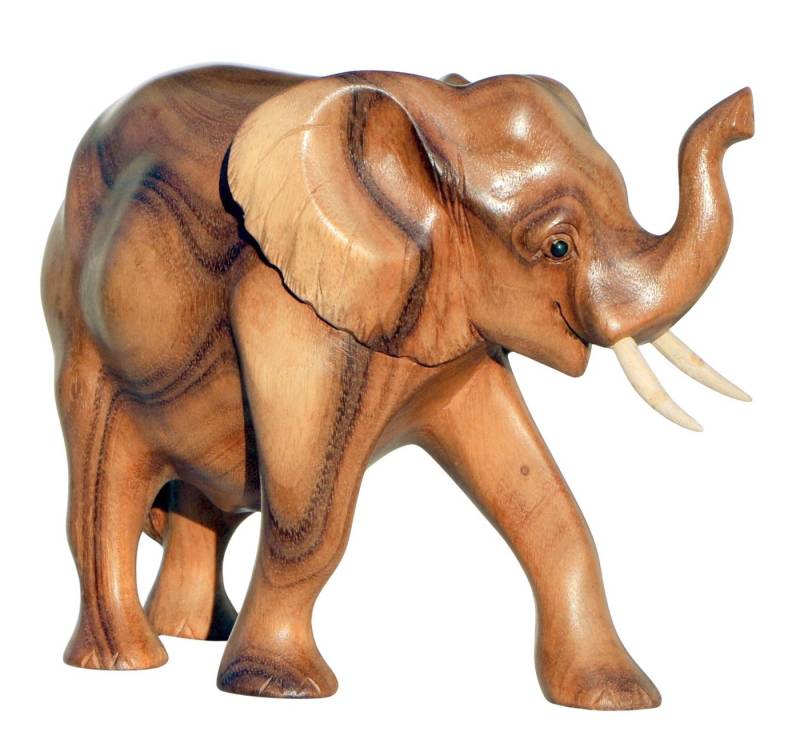 Wogeka Tierfigur Elefant Holz Figur Dekoration Tier Statue Afrika von Wogeka
