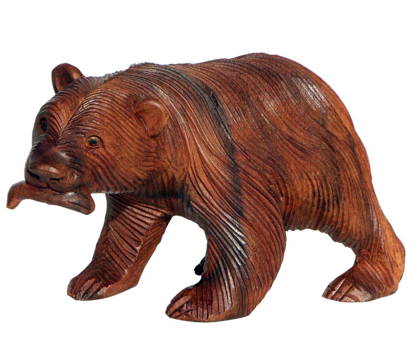 Wogeka Tierfigur Grizzly Braunbär Holz Dekoration Tier-Figur Statue von Wogeka