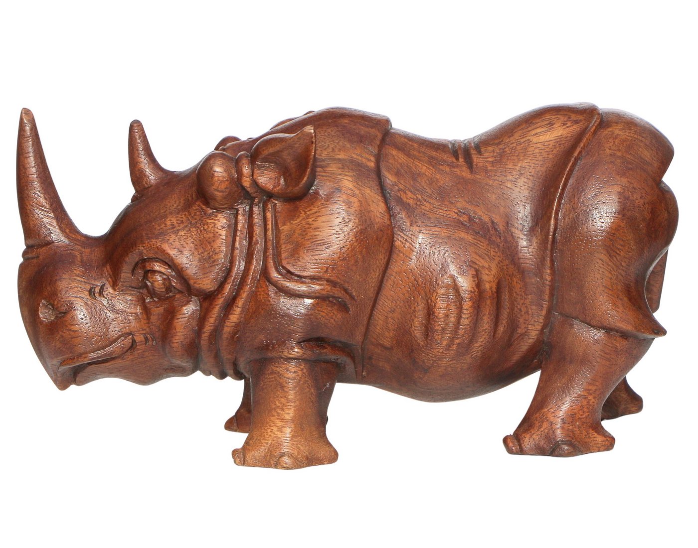 Wogeka Tierfigur Nashorn Holz-Figur Dekoration Rhino Statue von Wogeka