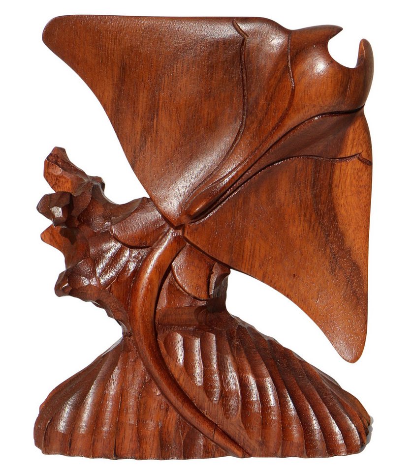 Wogeka Tierfigur Rochen Manta Holz Figur Meerestier Dekoration Statue von Wogeka