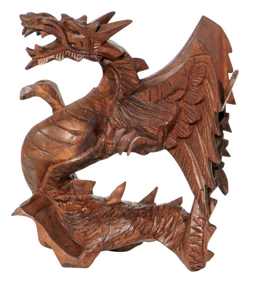 Wogeka Tierfigur chinesischer Drache Holz Figur Dekoration Asien Tier von Wogeka