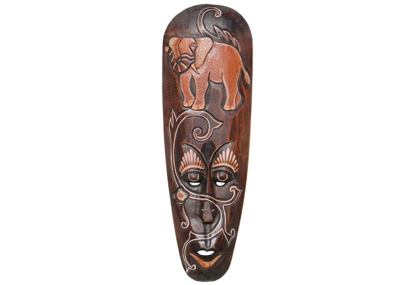 Wogeka Wanddekoobjekt Wand-Maske Elefant 50 cm zum Aufhängen Afrika Wanddeko von Wogeka