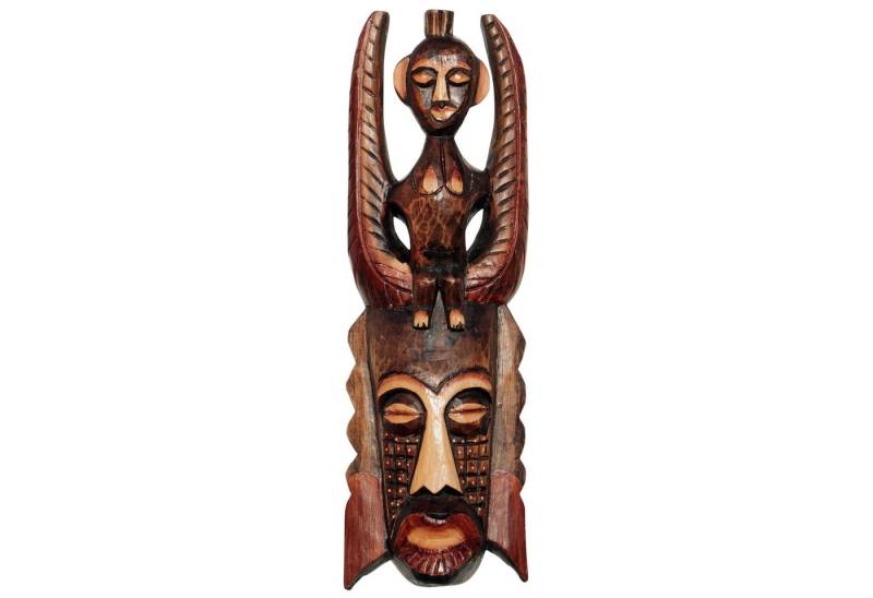 Wogeka Wanddekoobjekt Wand-Maske Ethno 50 cm zum aufhängen Afrika Wanddeko von Wogeka