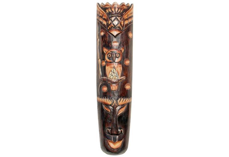 Wogeka Wanddekoobjekt Wand-Maske Eule 50 cm zum Aufhängen Afrika Wanddeko von Wogeka