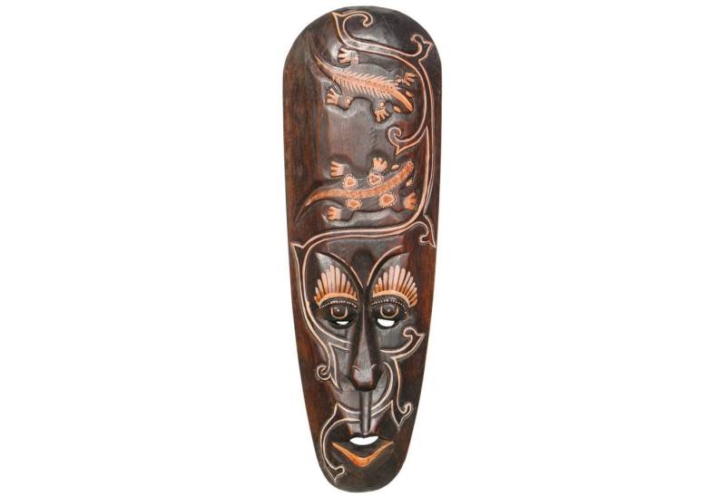 Wogeka Wanddekoobjekt Wand-Maske Gecko 50 cm zum Aufhängen Afrika Wanddeko von Wogeka