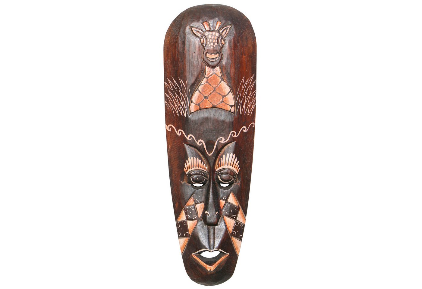Wogeka Wanddekoobjekt Wand-Maske Giraffe 50 cm zum Aufhängen Afrika Wanddeko von Wogeka