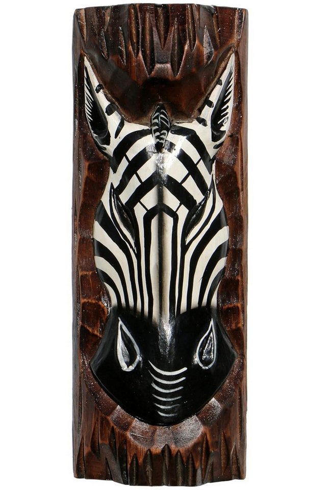 Wogeka Wanddekoobjekt Wand-Maske Zebra 30 cm zum aufhängen Afrika Wanddeko von Wogeka