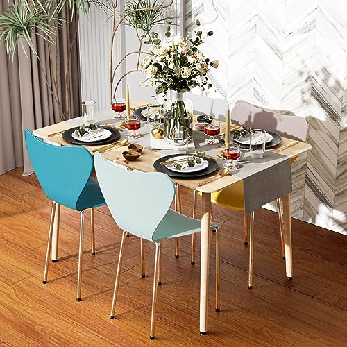 Wohenster Esszimmerstühle 4er Set mit Versilberte Füße, Nordischen Küchenstühlen Küche Stuhl Esszimmer Stühle für Esszimmer Wohnzimmer Schlafzimmer Partys, küchenstühle in Gemischter Farbe im Stil 1 von Wohenster