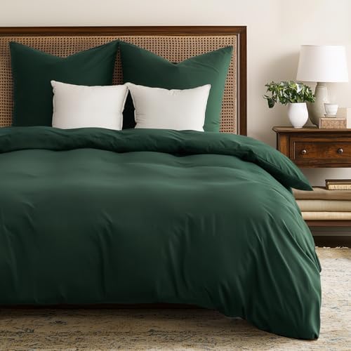 WohlNest Bettwäsche 135x200 Grün Sommer，Bettwäsche-Sets Einzelbett 1 Bettbezug 135 x 200 + 1 Kissenbezuge 80x80 cm,Kuschel Bettwäsche Einfarbig Mikrofaser mit Reißverschluss von WohlNest